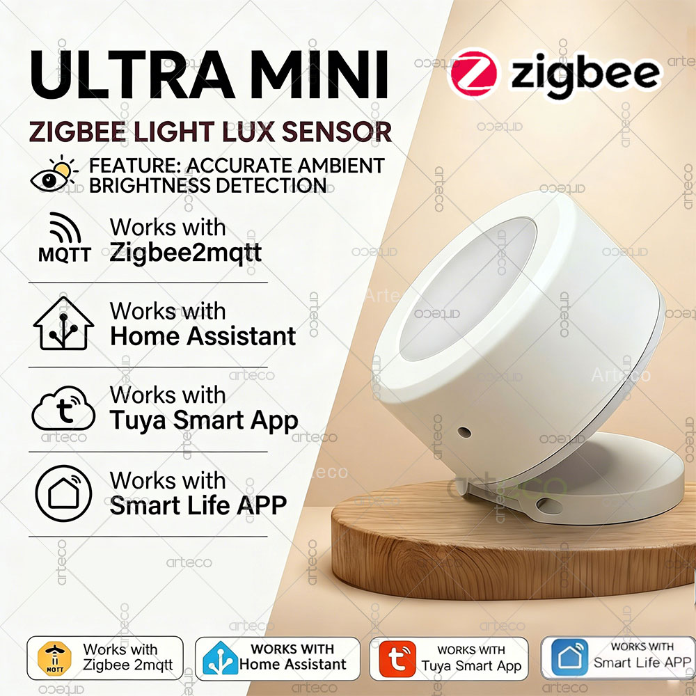 Home Automation Ideas - 超ミニ Zigbee 光センサー照度検出器ルクス輝度監視スマートホームオートメーション Tuya スマートライフ 2MQTT