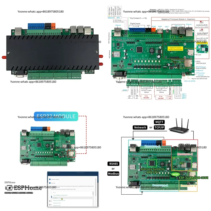 Diy Home Automation Server - KC868-サーバー イーサネット Wifi RS232 RS485 RF433MHz
