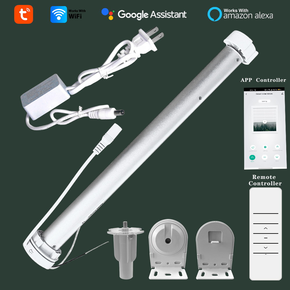 Home Automation Ideas - Tuya WiFiミニ電動ローラーブラインドモーター、スマートライフアプリ対応、38mmチューブ用シャッターシェードエンジン、音声スマートコントロール、ホームオートメーション