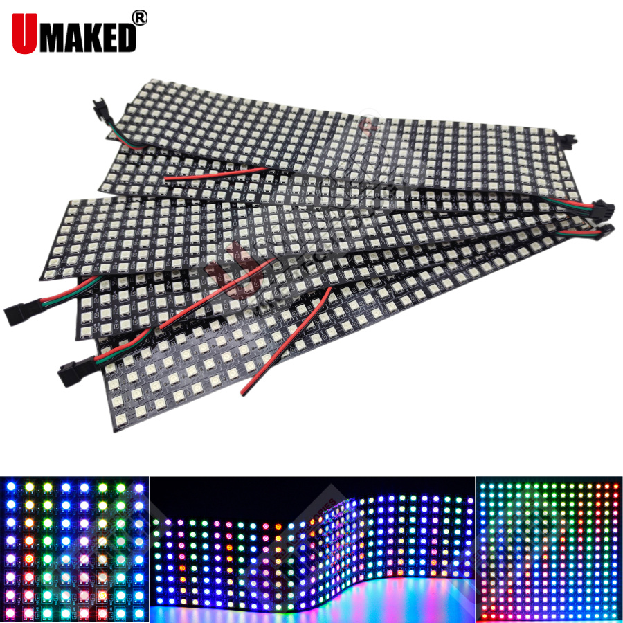 Rgb Led Matrix 8X8 - 2 個 WS2812B 個別にアドレス指定可能なデジタルフレキシブルパネルライト IC RGB