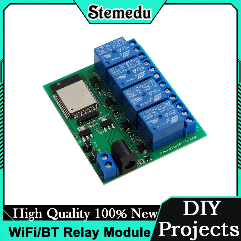 Iot Diy Home Automation - ESP32S 4チャンネルWiFi/Bluetoothリレーモジュール（内蔵アンテナ付き）スマートホームIoT＆DIYオートメーション用