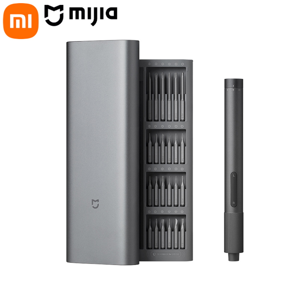 Home Automation Diy Kit - Xiaomi Mijia電動精密ドライバーキット、マグネットベース付き24点セット、スマートホーム、PC、携帯電話の修理用電動工具