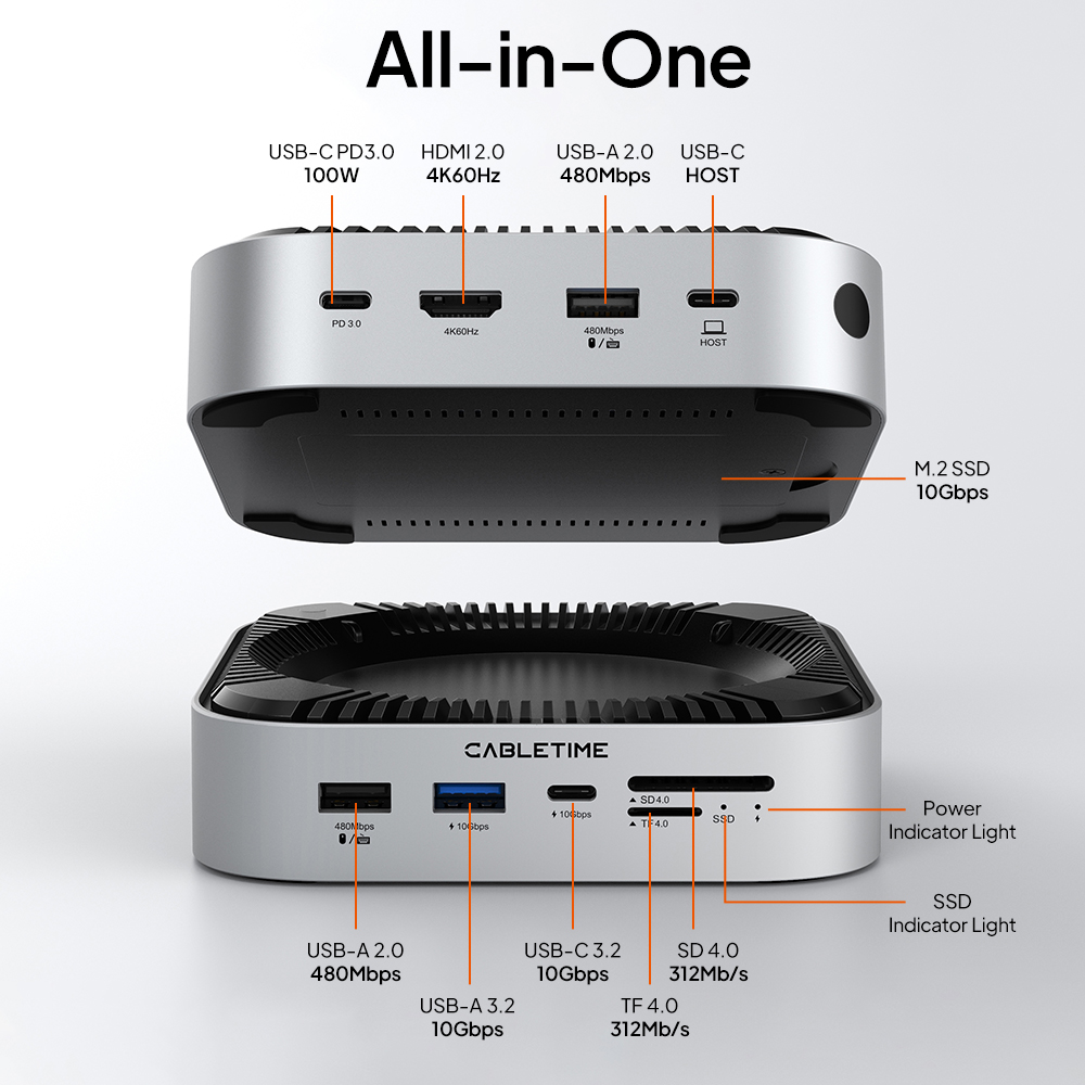 CABLETIME 9 IN 1 Mac Mini M4 ド - Home Assistant Sd のレビューと価格