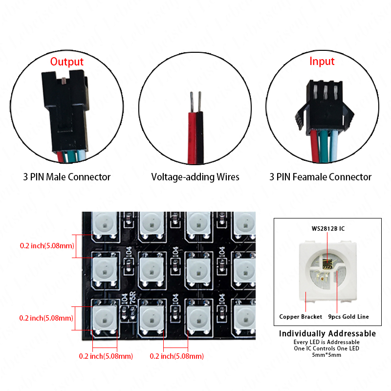 LEDデジタルピクセルスクリーン WS2812B SMD 5 - Rgb Led Matrix 8X8 のレビューと価格