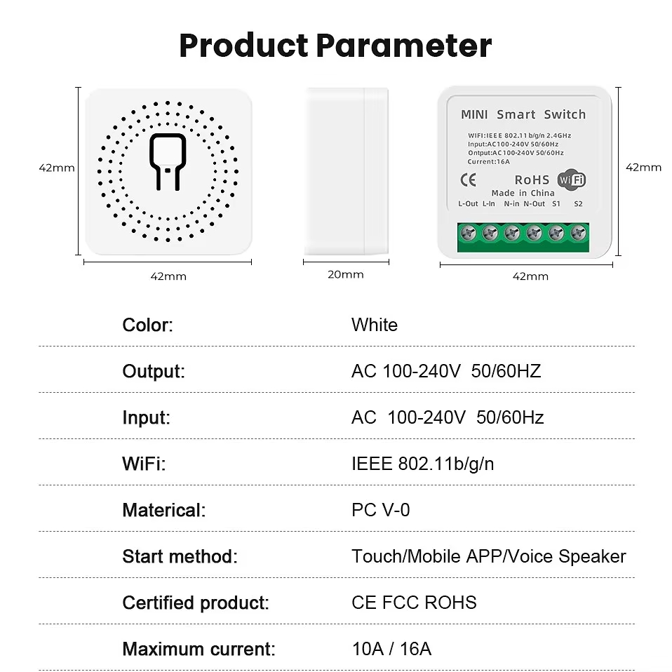 Tuya mini 16a wifiスイッチスマートライフア - Home Automation Ideas のレビューと価格