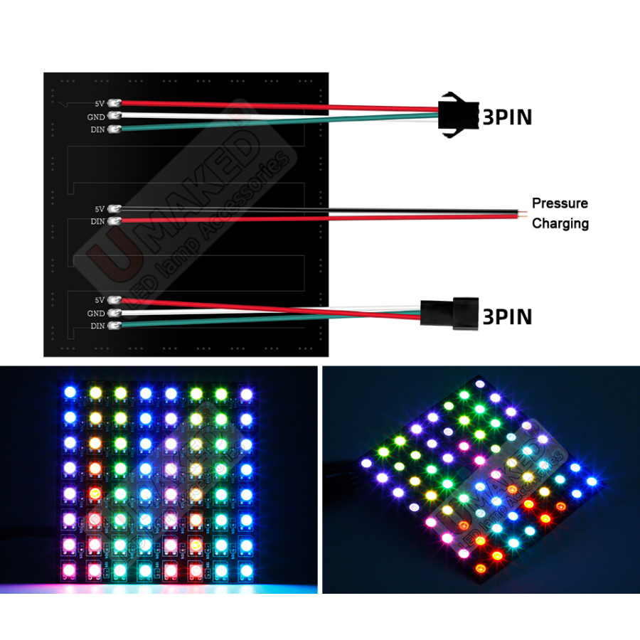 2 個 WS2812B 個別にアドレス指定可能なデジタルフレ - Rgb Led Matrix 8X8 のレビューと価格