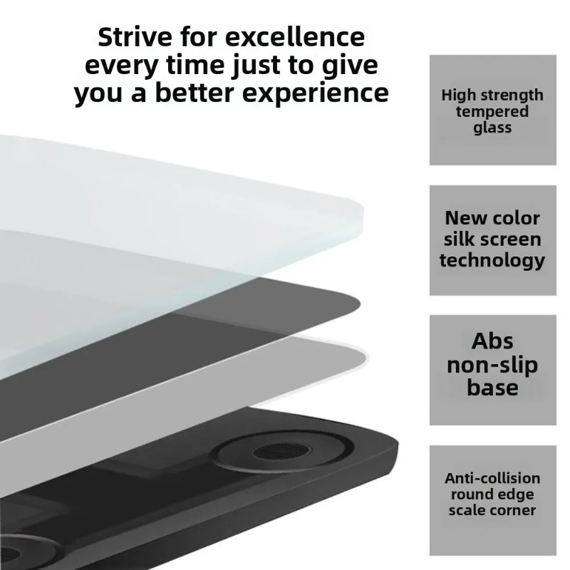 26×26cm充電式スマート体脂肪計、アプリ対応LCDディス - Home Automation Industry のレビューと価格