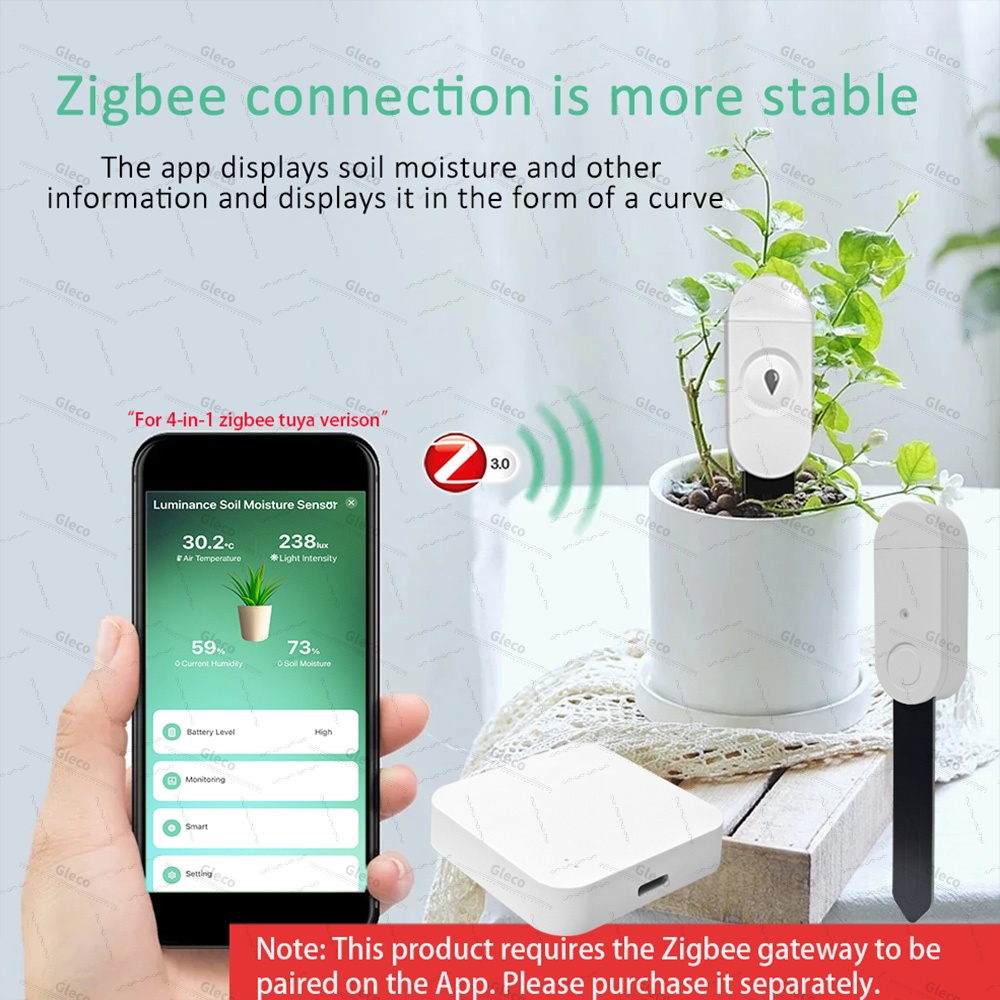 Zigbee 土壌水分センサーメーター温度湿度肥沃度光テスタ - Home Automation Ideas のレビューと価格