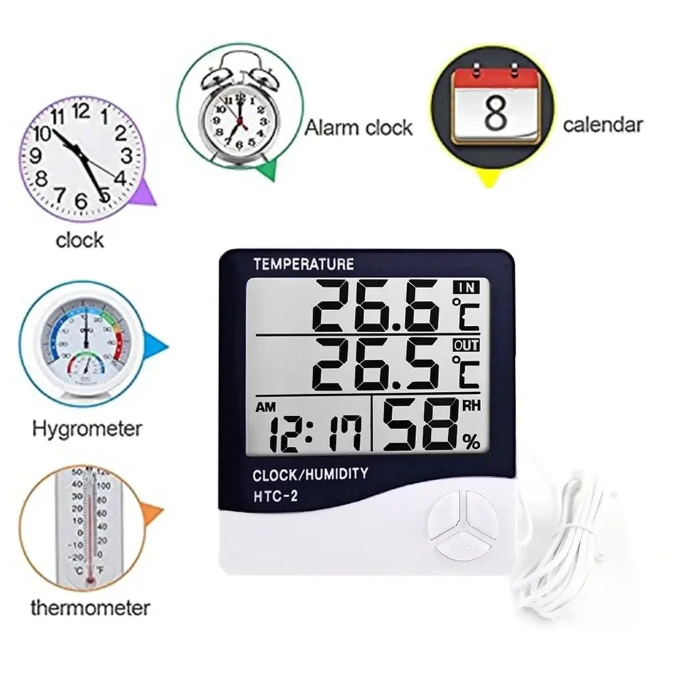 屋内用LCDデジタル温度計・湿度計 電子温度・湿度計センサー - Home Automation Industry のレビューと価格