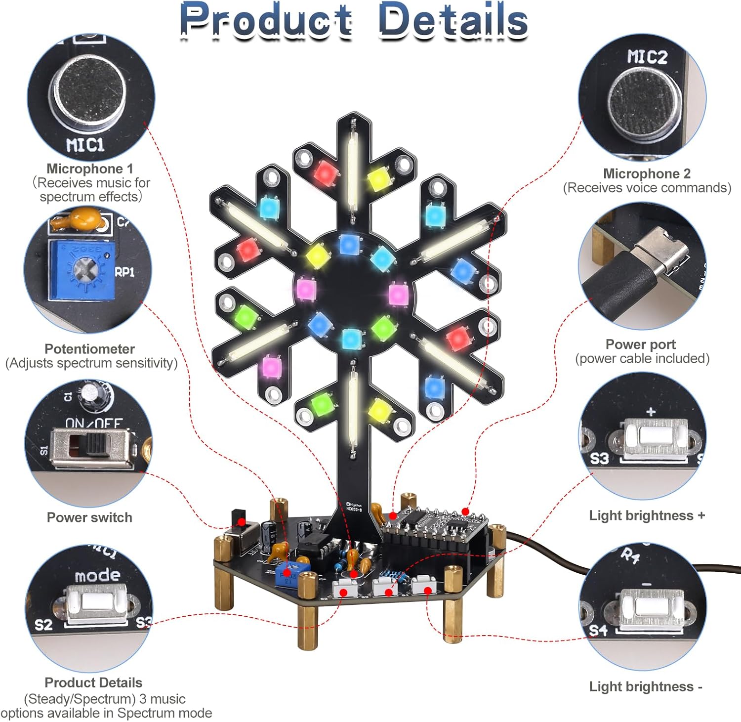 音声制御スペクトラムライトはんだ付け練習キット DIY LE - Home Automation System Diy のレビューと価格