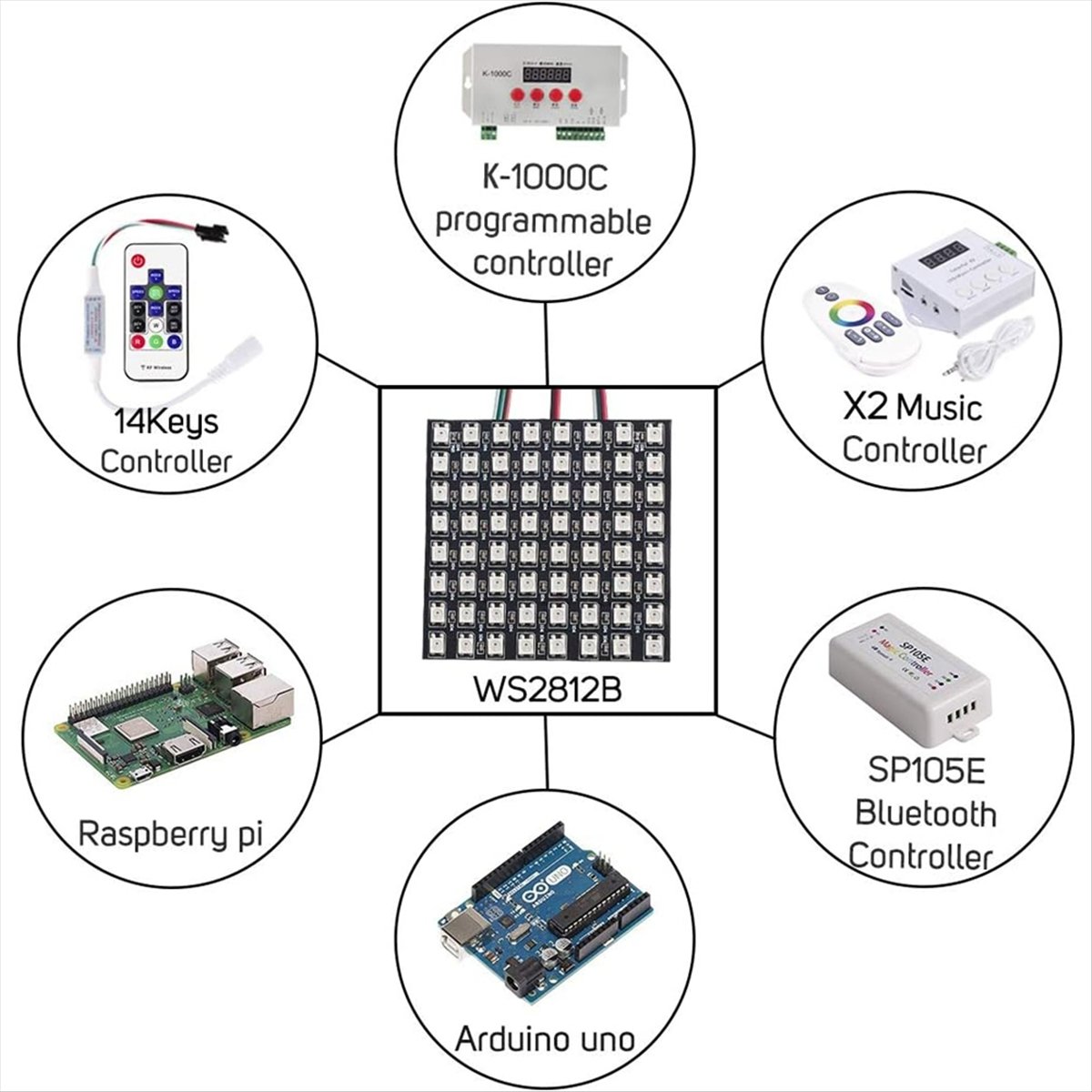 A36R WS2812B ドットマトリックススクリーン RG - Rgb Led Matrix 8X8 のレビューと価格