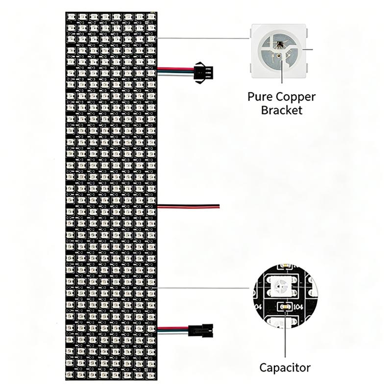 WS2812B スマートピクセルモジュールマトリックスパネル - Rgb Led Matrix 8X8 のレビューと価格
