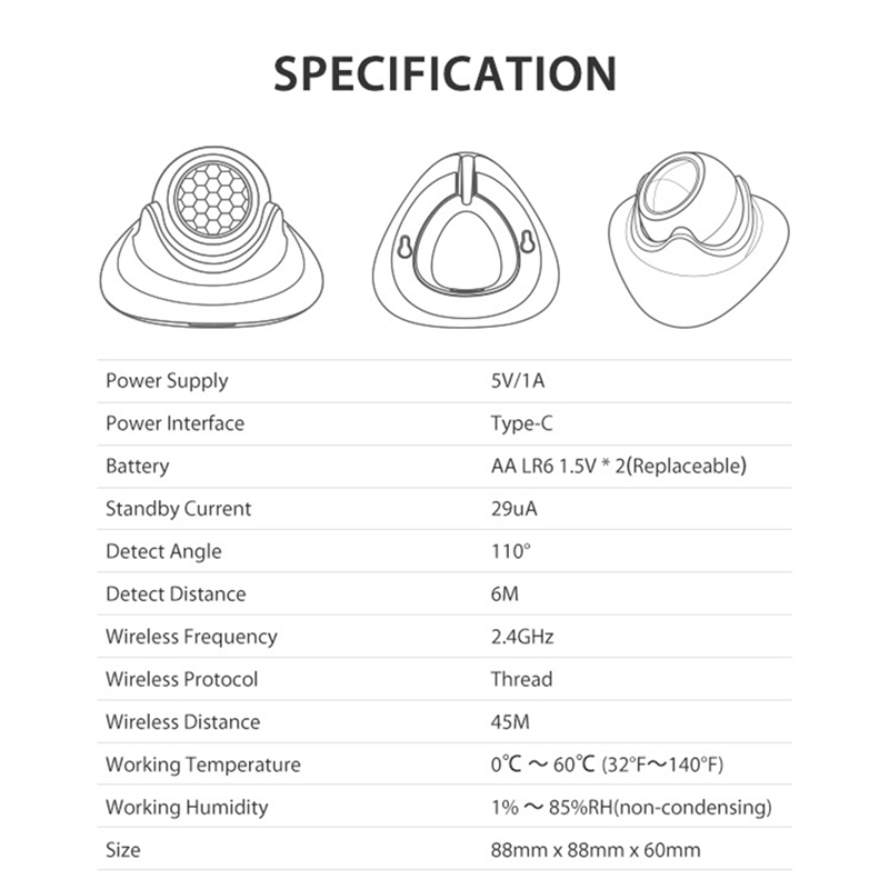 FEDI-Matter Thread対応 人感センサー Tu - Matter Hub Thread のレビューと価格